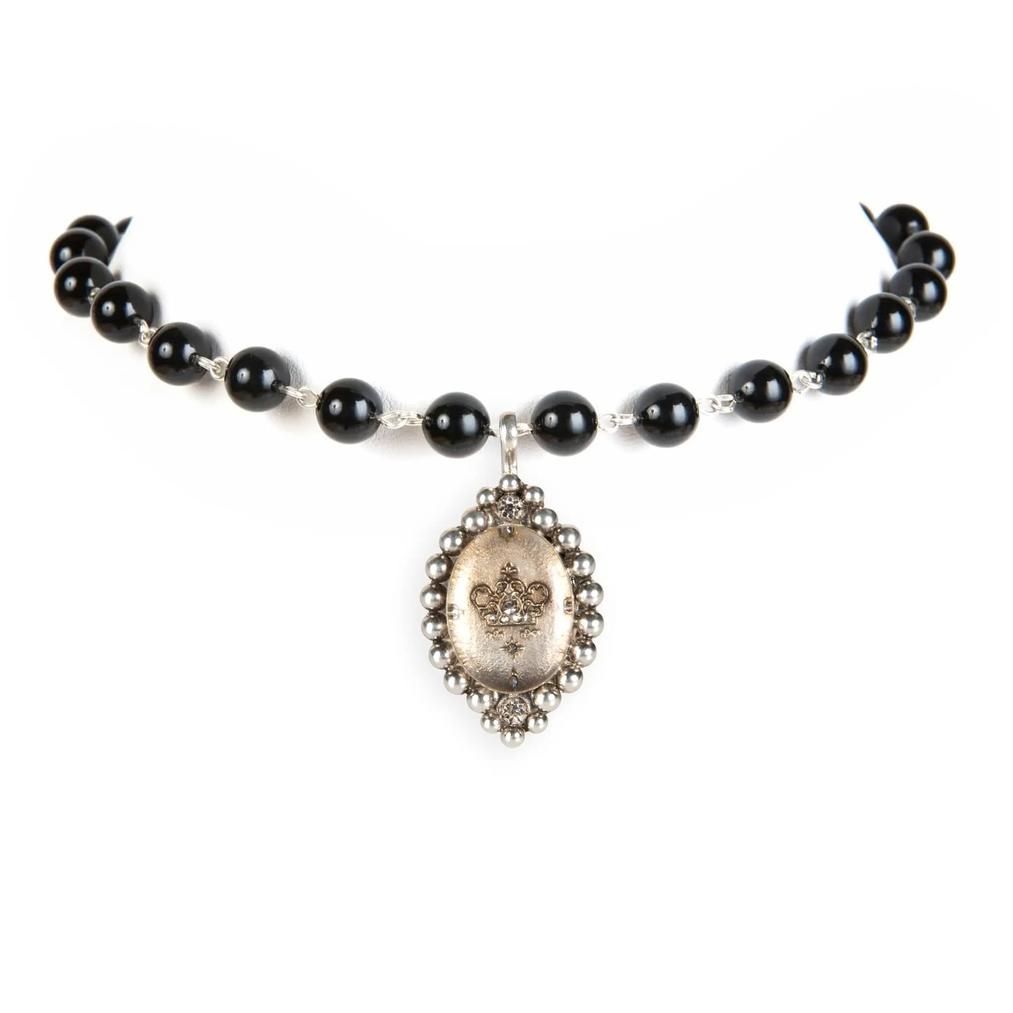 Iconic Pearl Choker Mystic Black Pearl with Classic Medallions