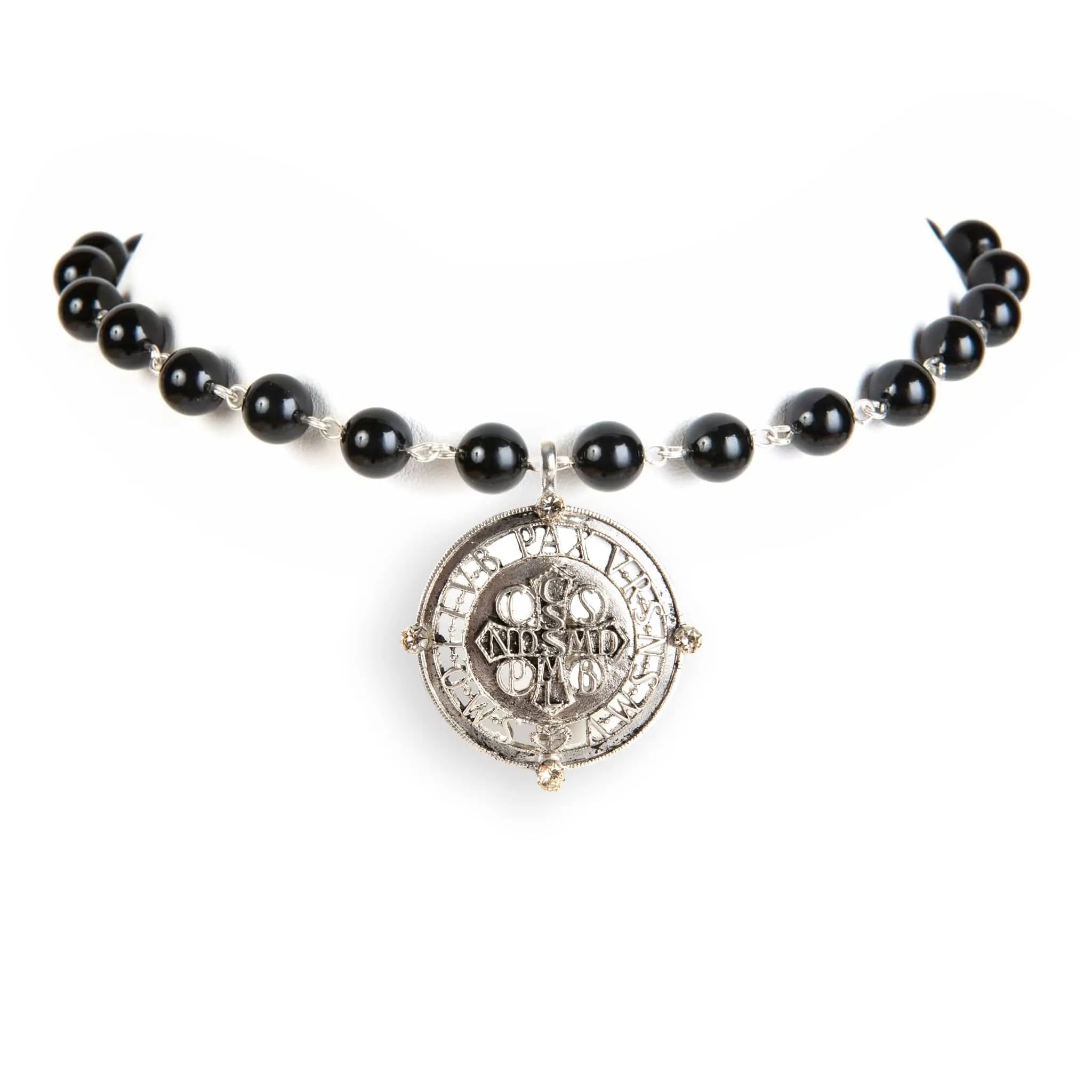 Iconic Pearl Choker Mystic Black Pearl with Classic Medallions