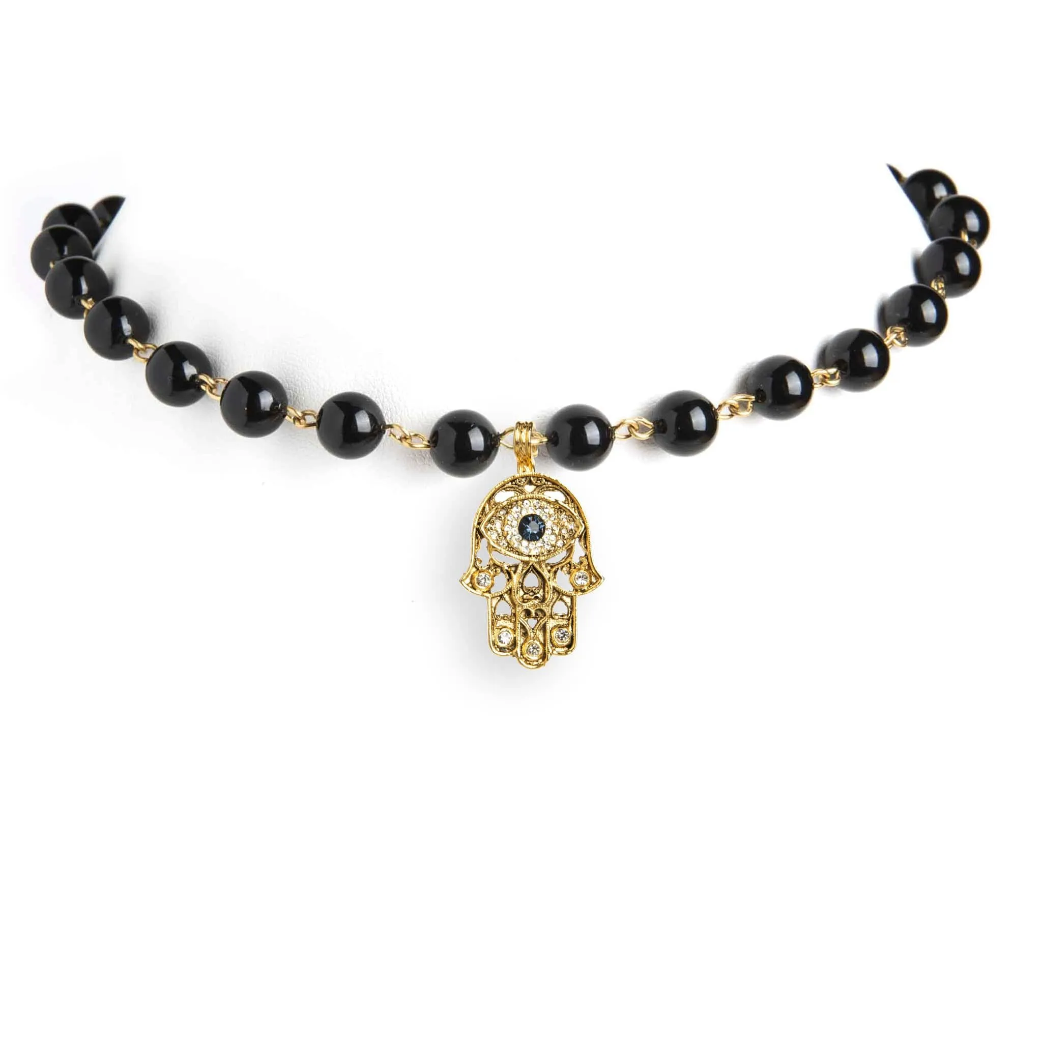 Iconic Pearl Choker Mystic Black Pearl with Classic Medallions