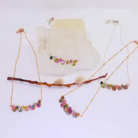 Kaleidoscope - Watermelon Tourmaline Trapeze Necklace