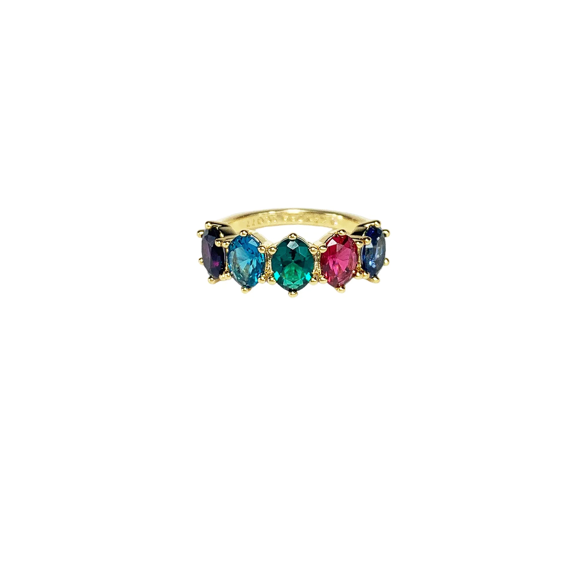 Kendra Scott Cailin Multi Stone Band Ring in Multi Mix and Gold Plated Size 6