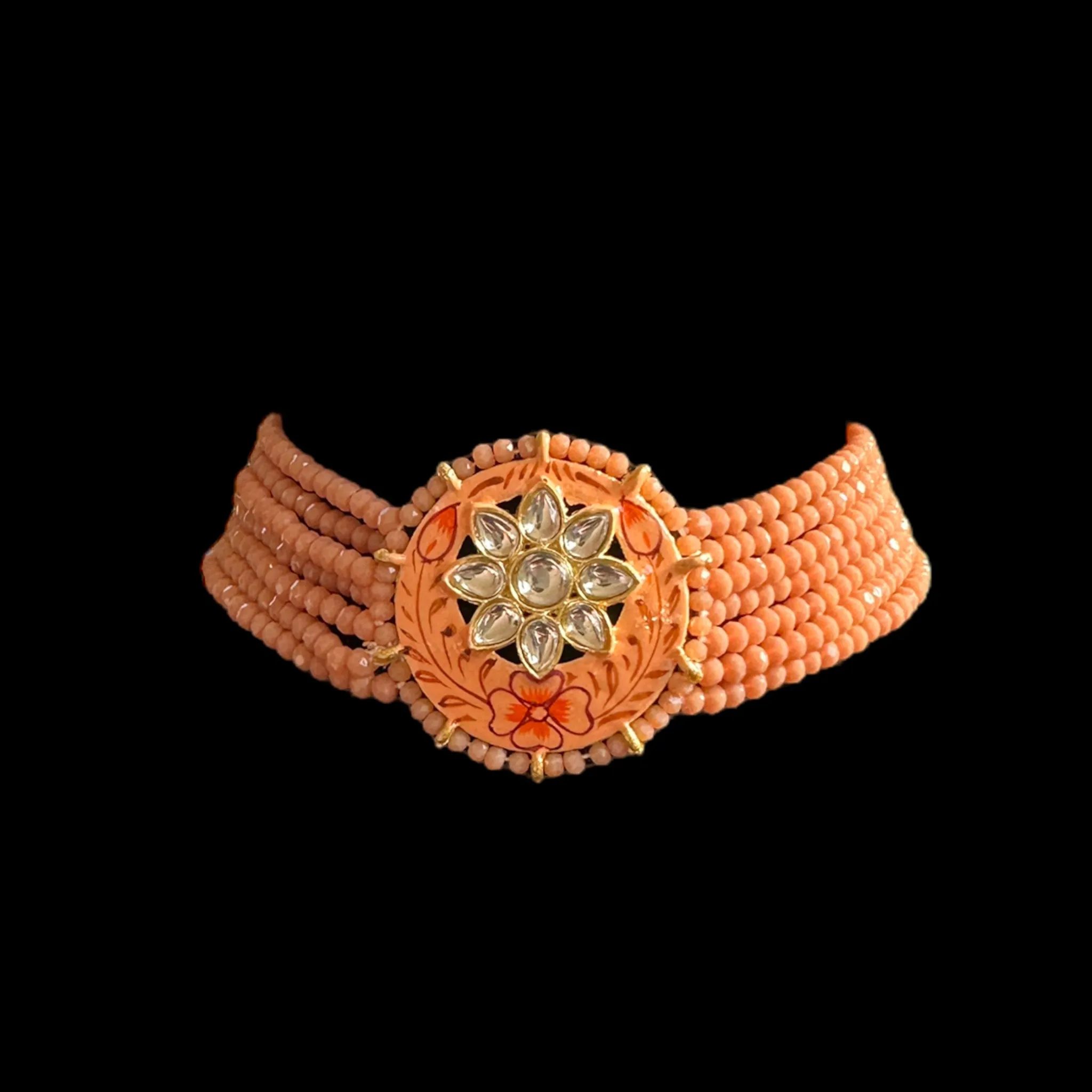 Kundan choker - peach      ( READY TO SHIP  )