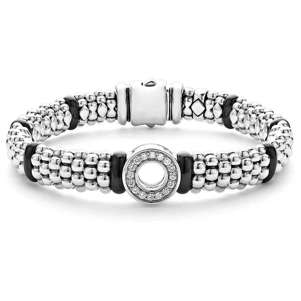 LAGOS Black Caviar Ceramic & Diamond Circle Bracelet