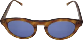 Lia Brown Casual Field Tortoise Shell Effect Sunglasses With Blue Lenses One Size