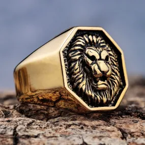 Lion Ring - Gold - R101