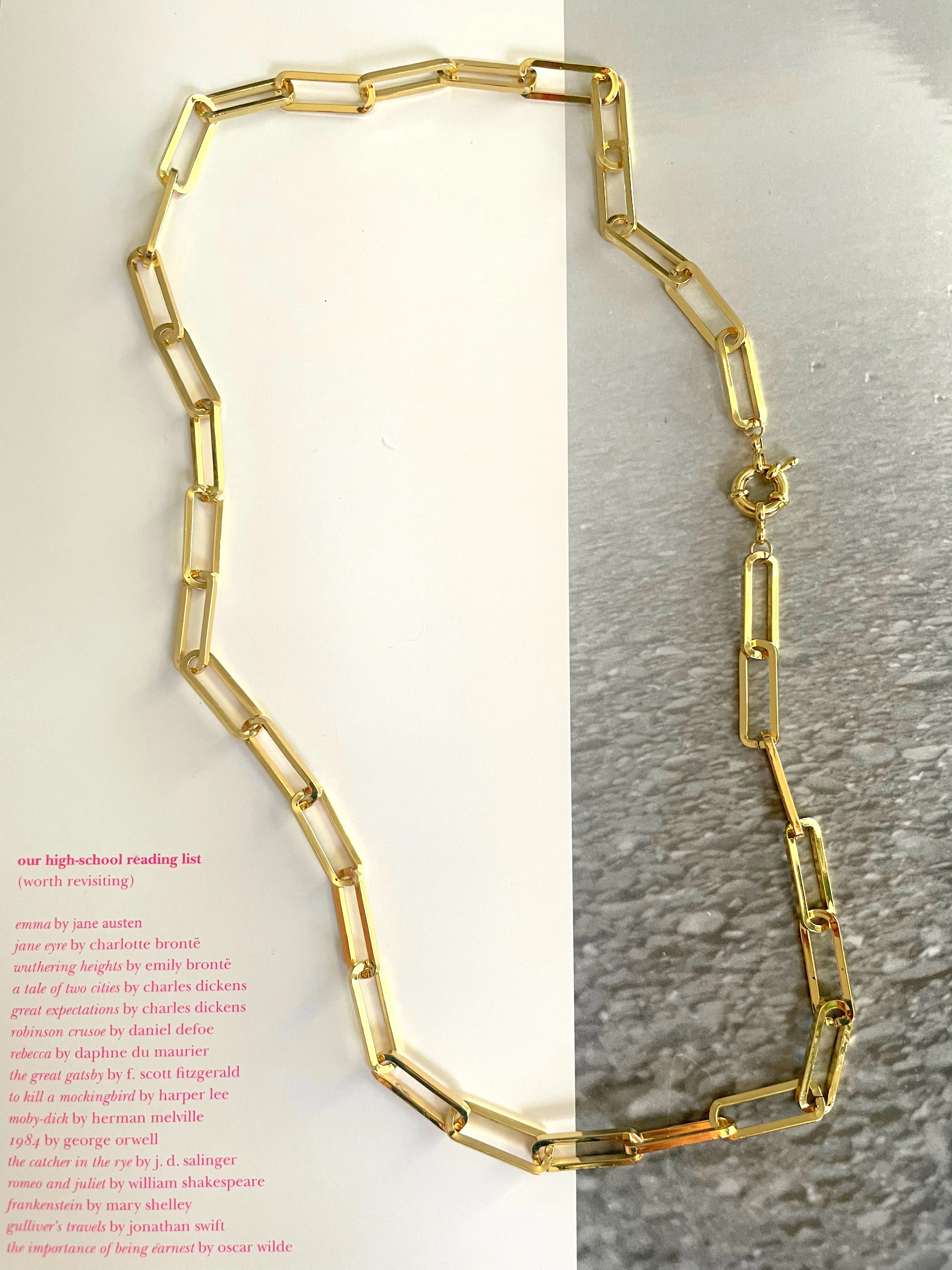 Long  Gold Link Necklace