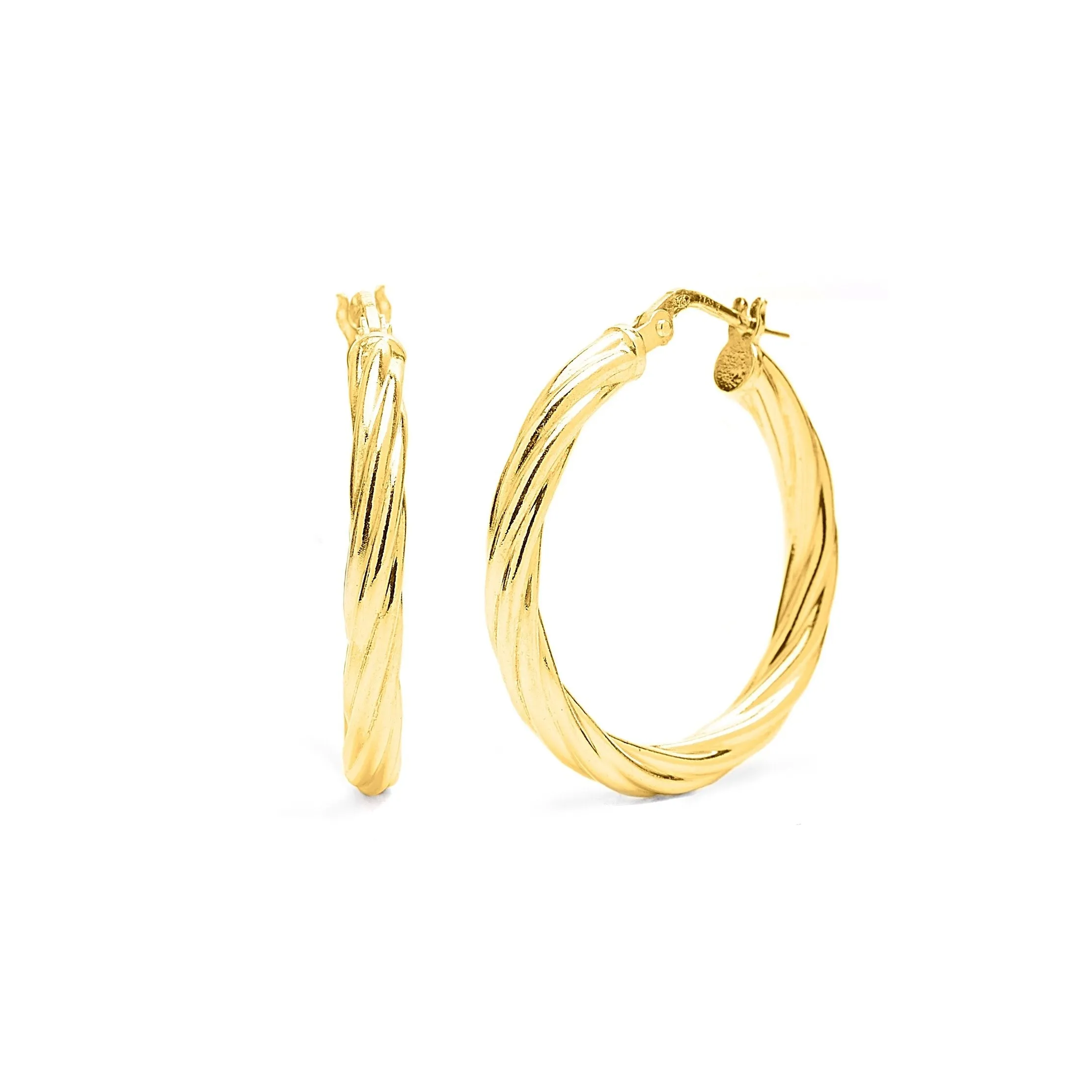 Medium Gold Twisted Hoops