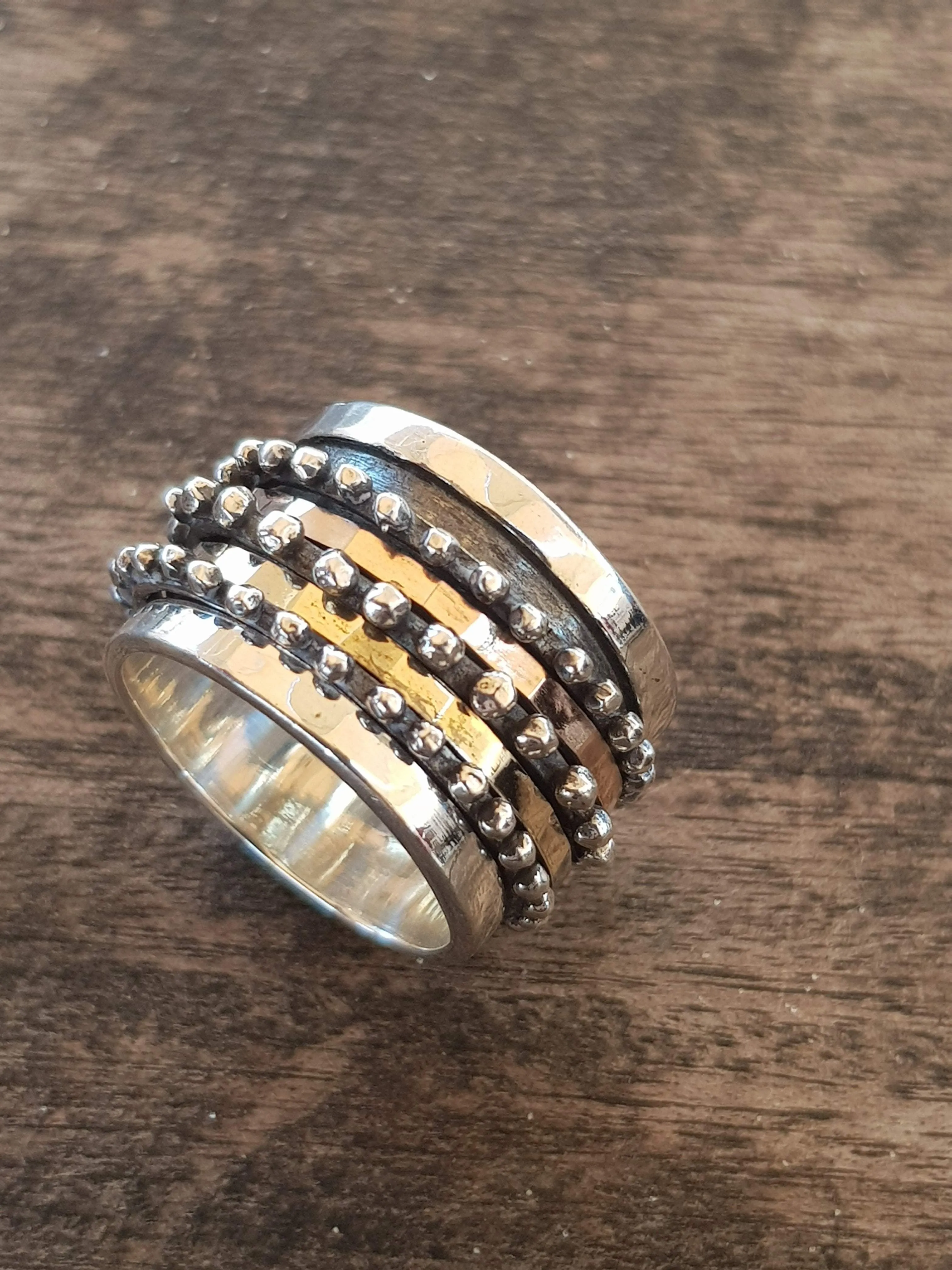 Modern meditation ring for woman spinning ring