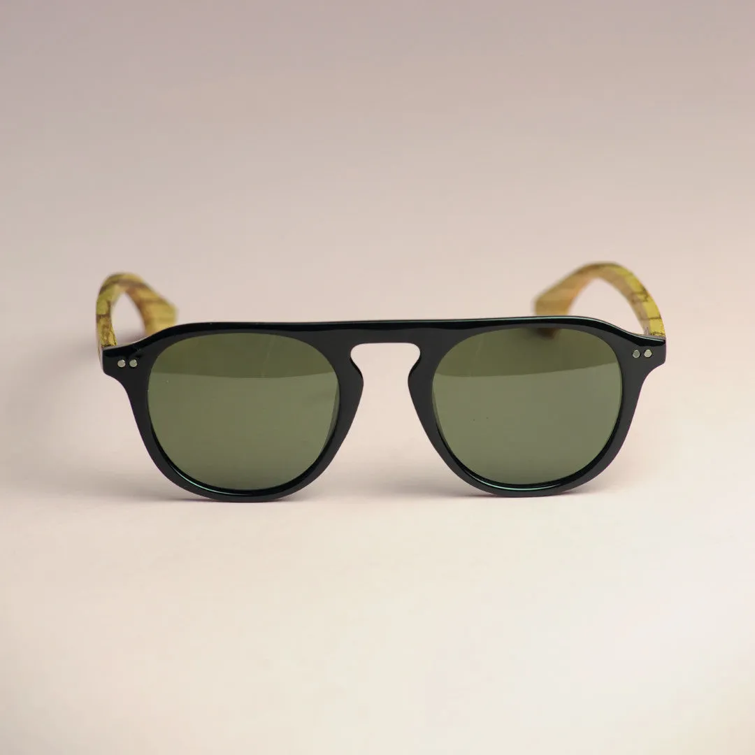 Monarch Redd Ricky Wooden Temple Sunglasses For Men