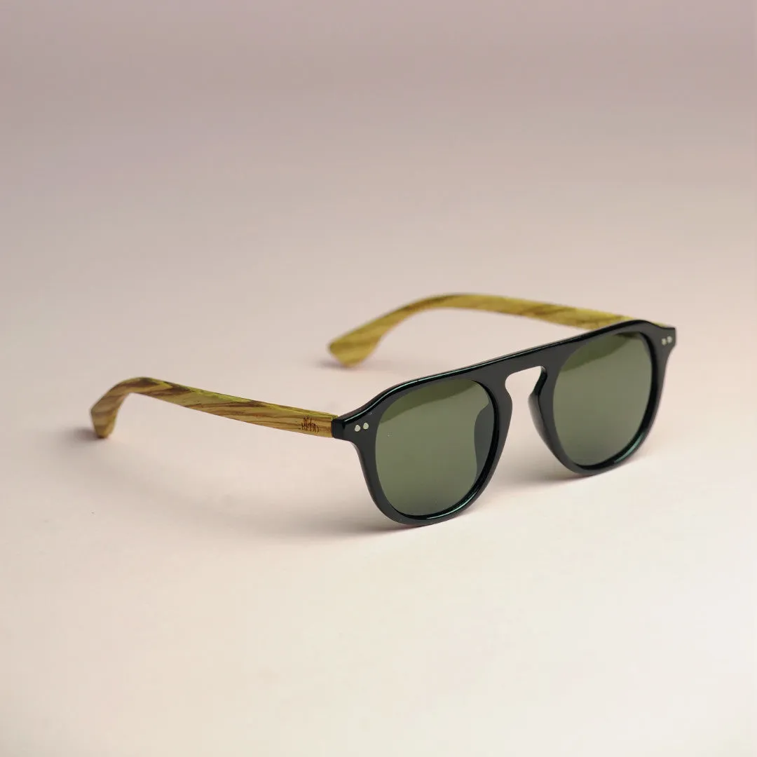 Monarch Redd Ricky Wooden Temple Sunglasses For Men