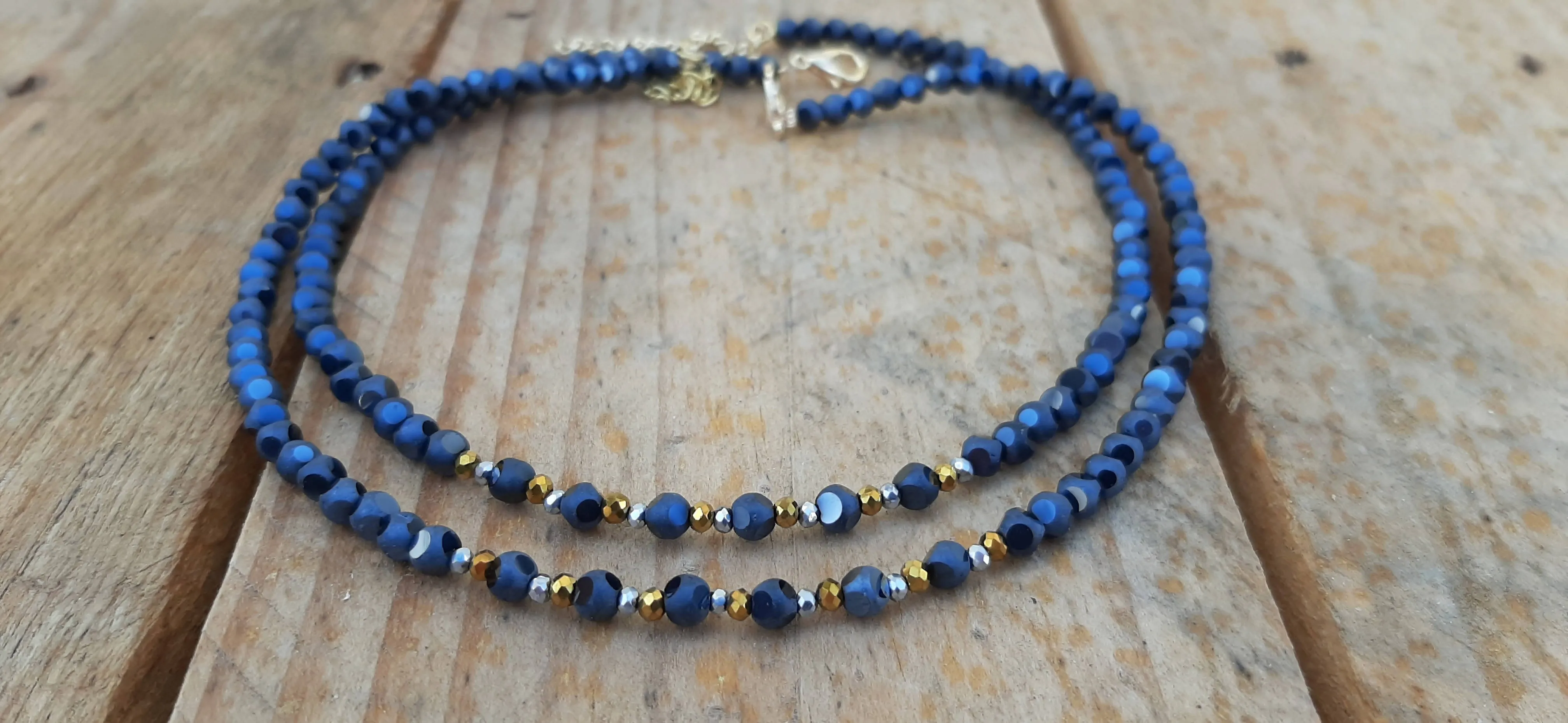 Navy blue jet hematite semi matt ! N228