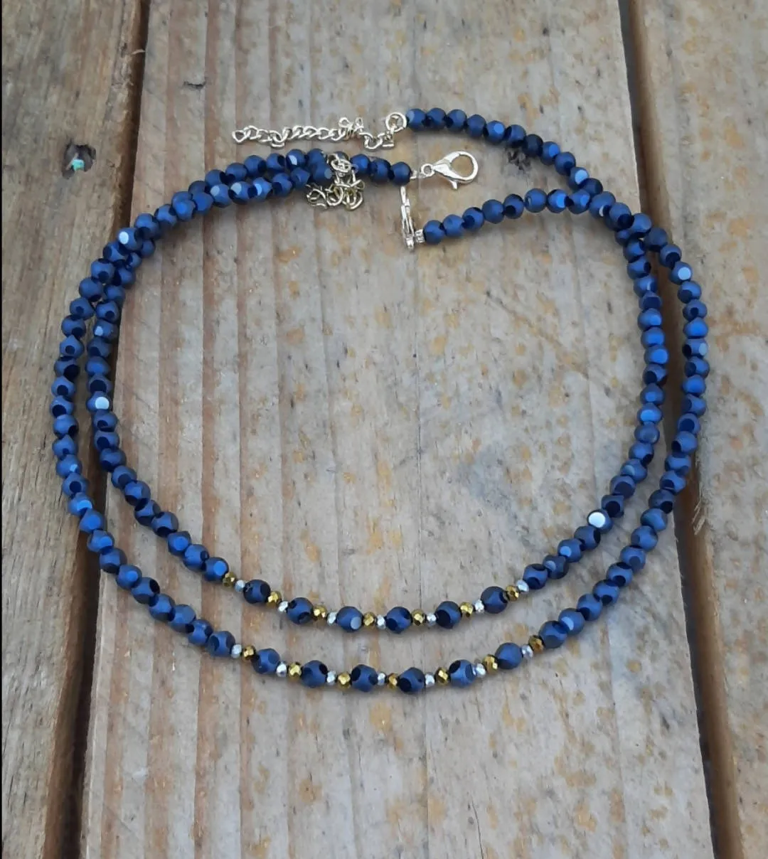 Navy blue jet hematite semi matt ! N228