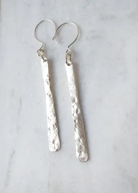 Organic Hammered Drop Earring in Sterling Silver