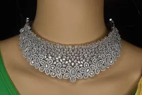 Platinum Choker Necklace By Asp Fashion Jewellery