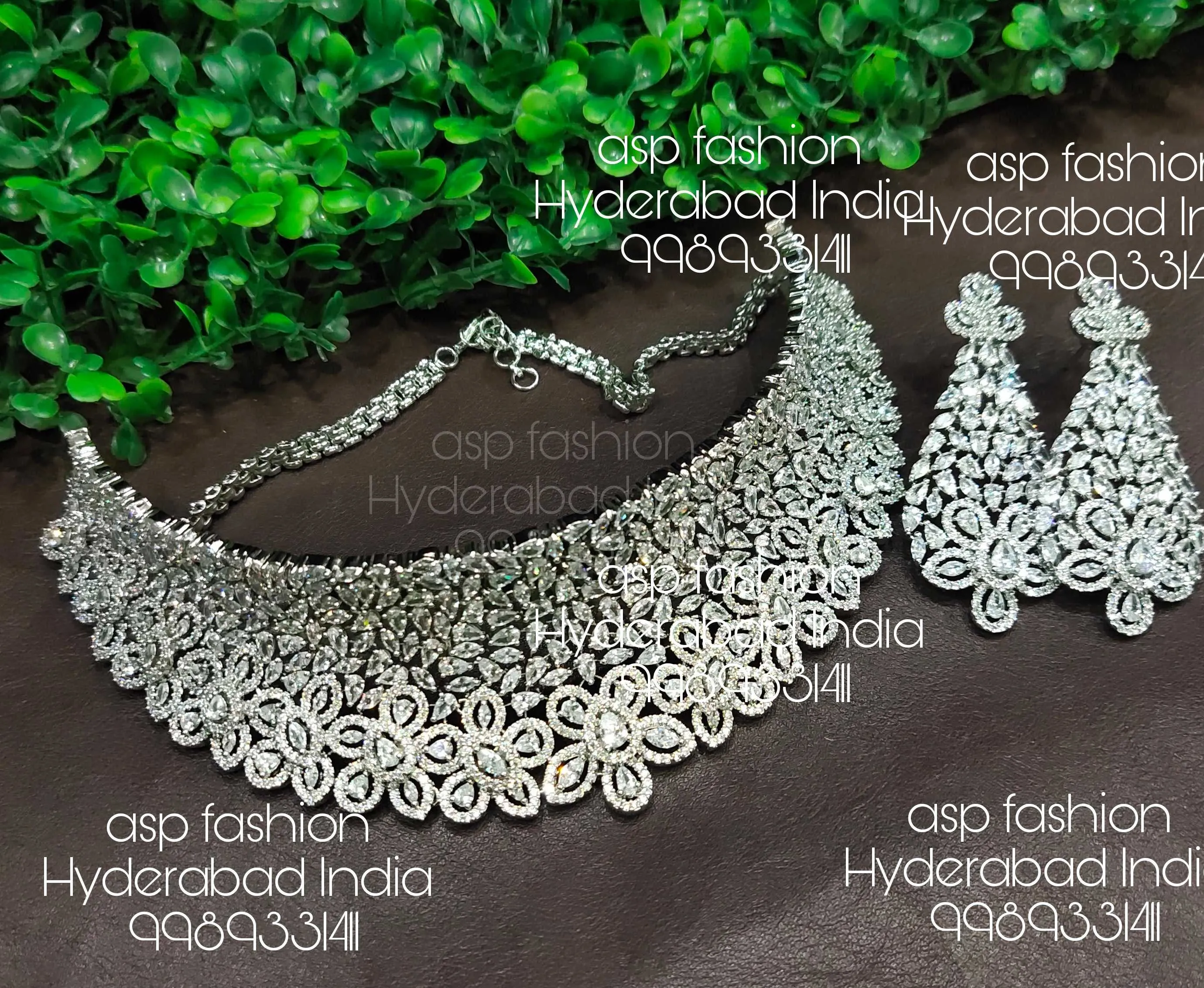 Platinum Choker Necklace By Asp Fashion Jewellery