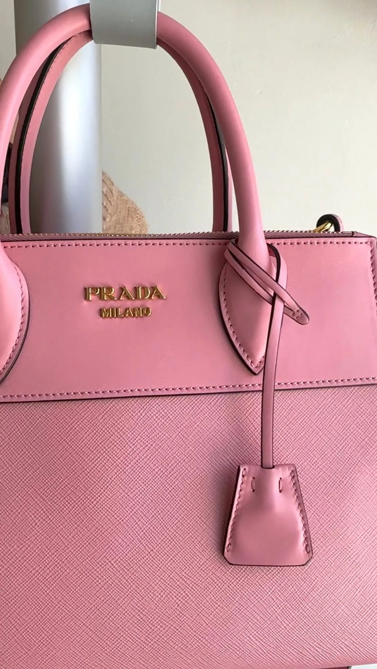 Prada Pink Petalo Saffiano Leather City Tote Bag