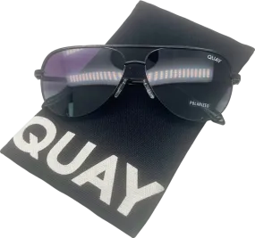 Quay Black High Key Polarised Sunglasses in case