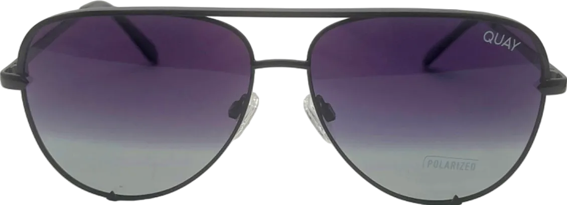 Quay Black High Key Polarised Sunglasses in case