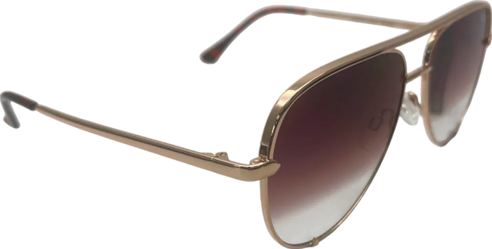 Quay Gold High Key Mini Sunglasses in case