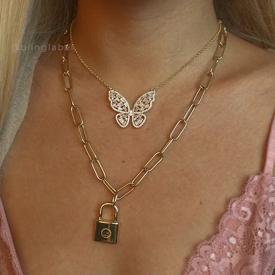 Queen Butterfly Diamond Choker Necklace