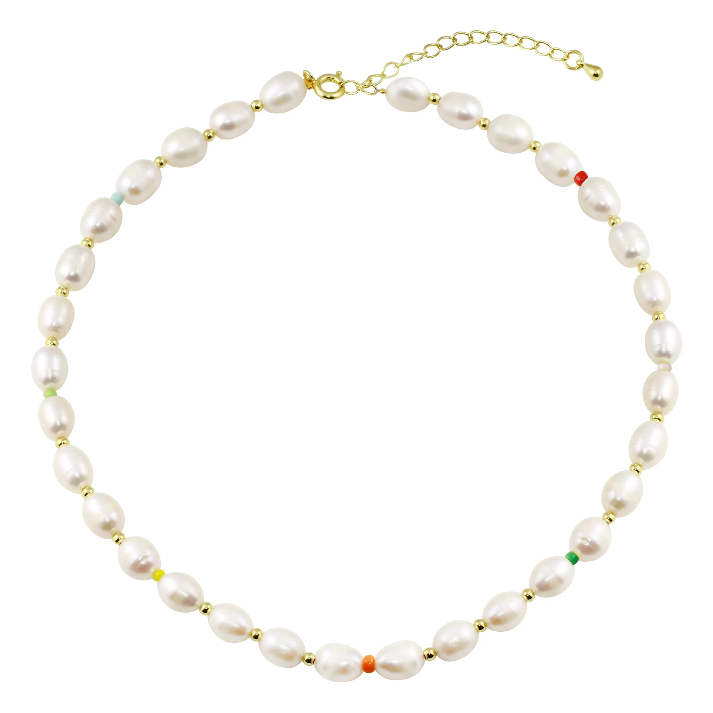 Rainbow Golden Pearl Choker