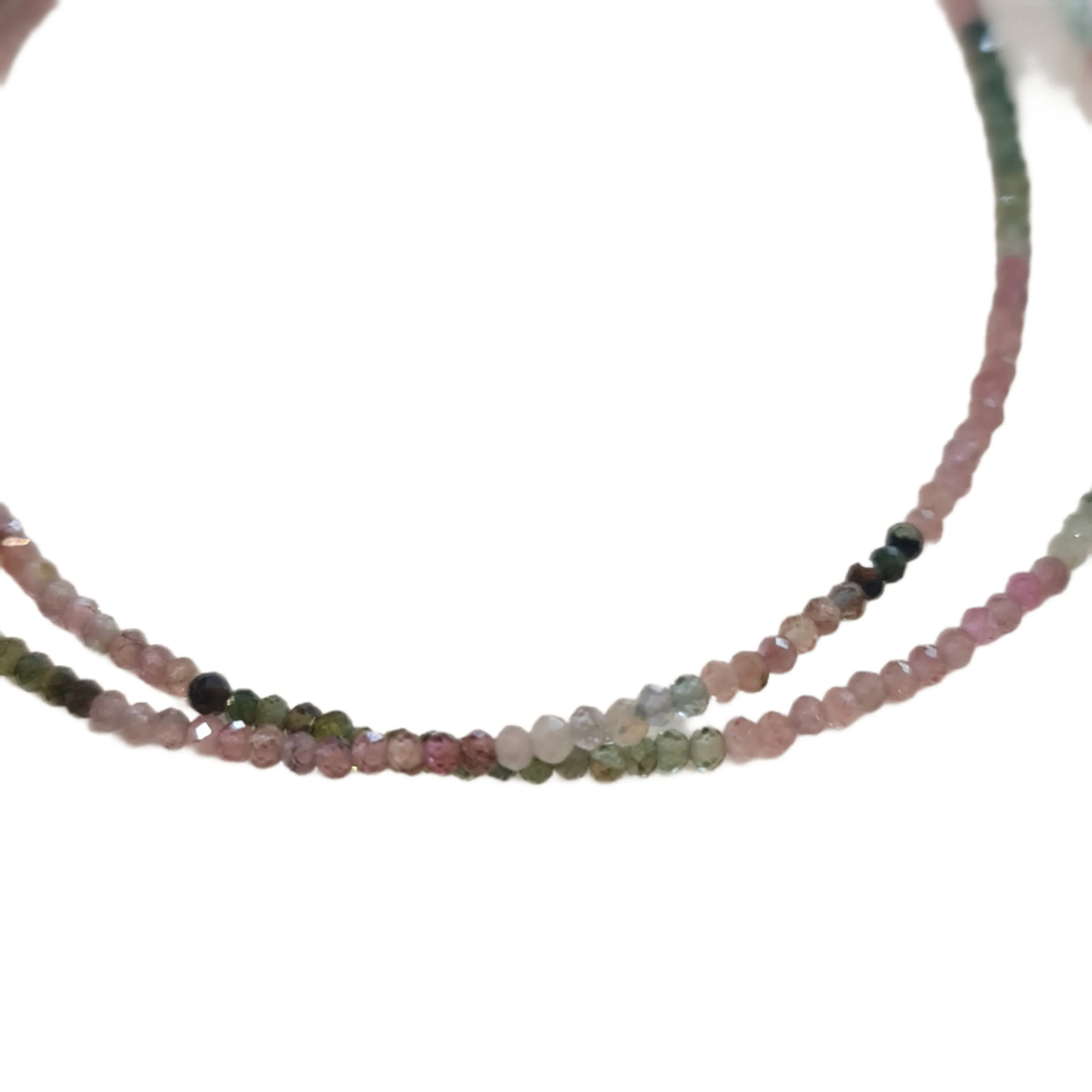 Rainbow Tourmaline natural stone crystal necklace