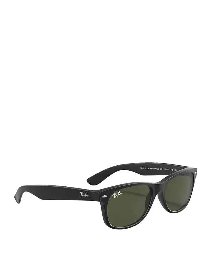 Ray-Ban RB2132 145 55 New Wayfarer Sunglasses Rubber Black / Green