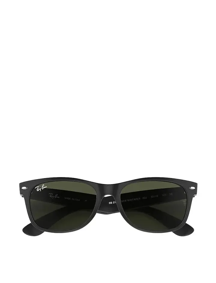 Ray-Ban RB2132 145 55 New Wayfarer Sunglasses Rubber Black / Green