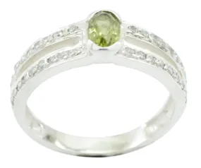 Riyo Captivating Stone Peridot Sterling Silver Ring Funky Jewelry