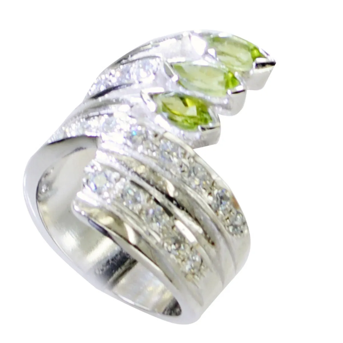 Riyo Enticing Gemstone Peridot Sterling Silver Rings German Jewelry