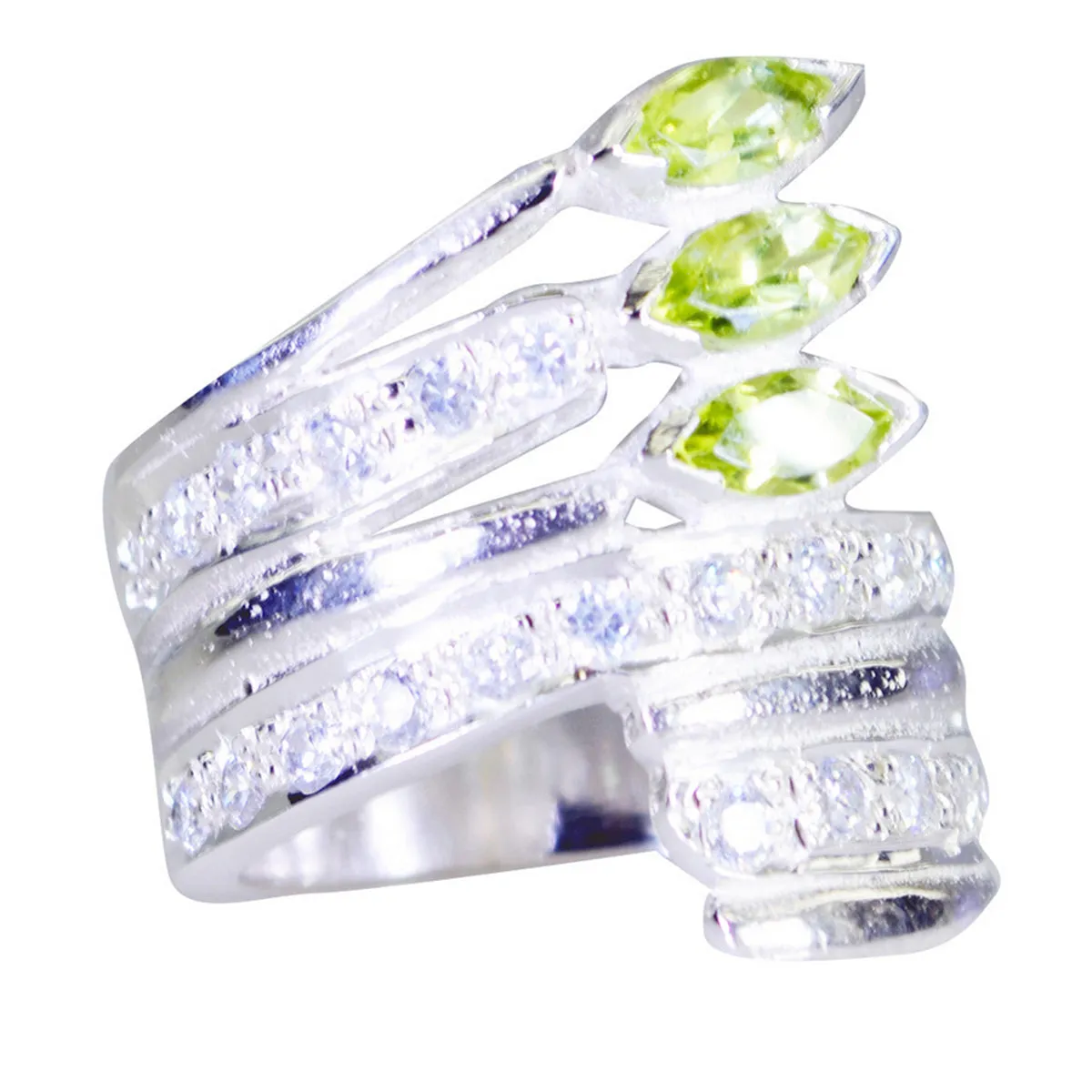 Riyo Enticing Gemstone Peridot Sterling Silver Rings German Jewelry