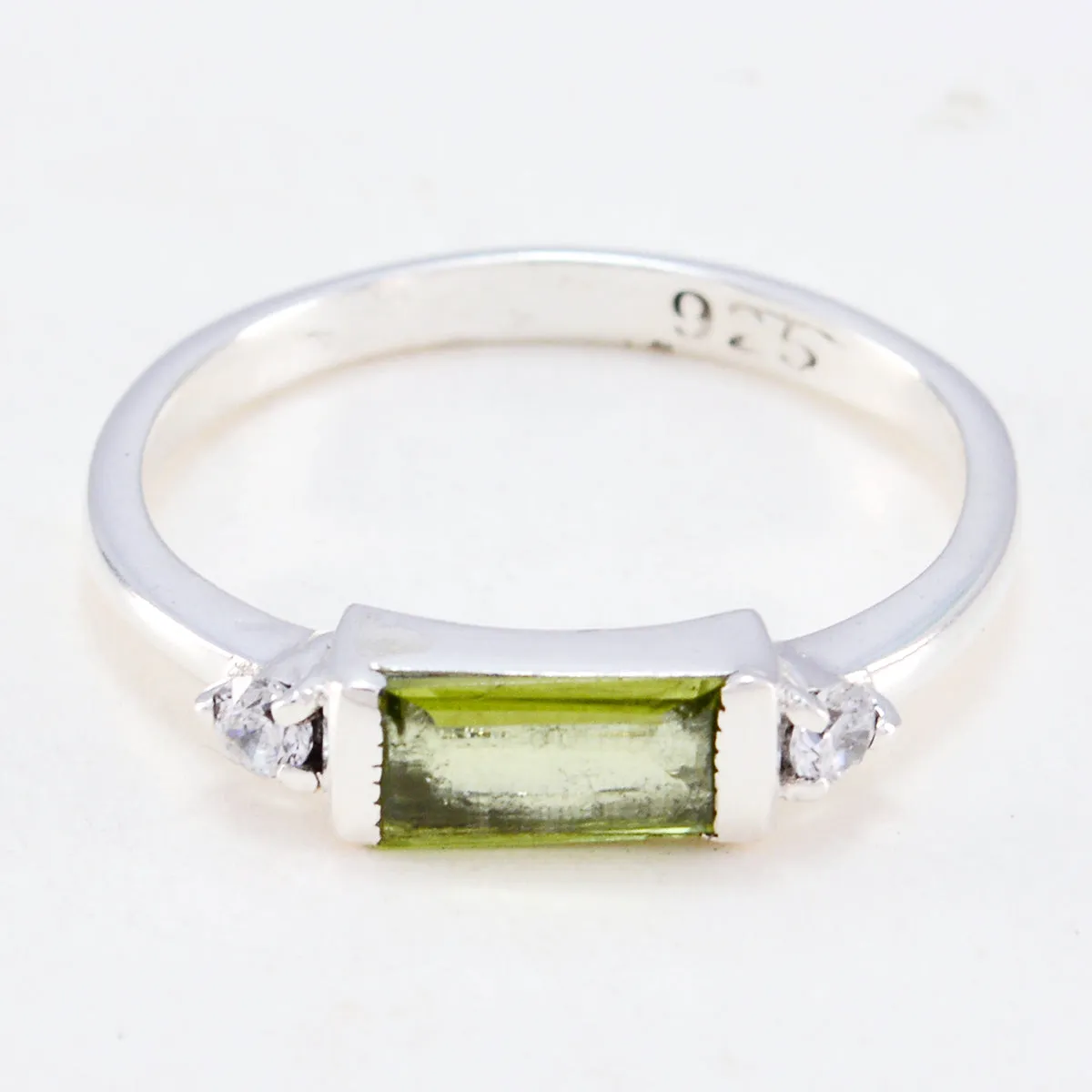 Riyo Fascinating Gem Peridot Solid Silver Rings Gift Anniversary