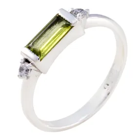 Riyo Fascinating Gem Peridot Solid Silver Rings Gift Anniversary