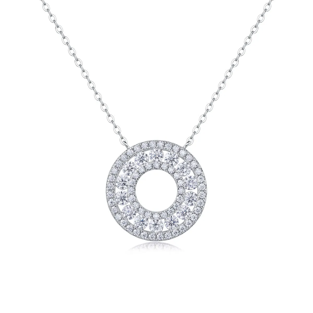 S925 Moissanite Halo Necklace