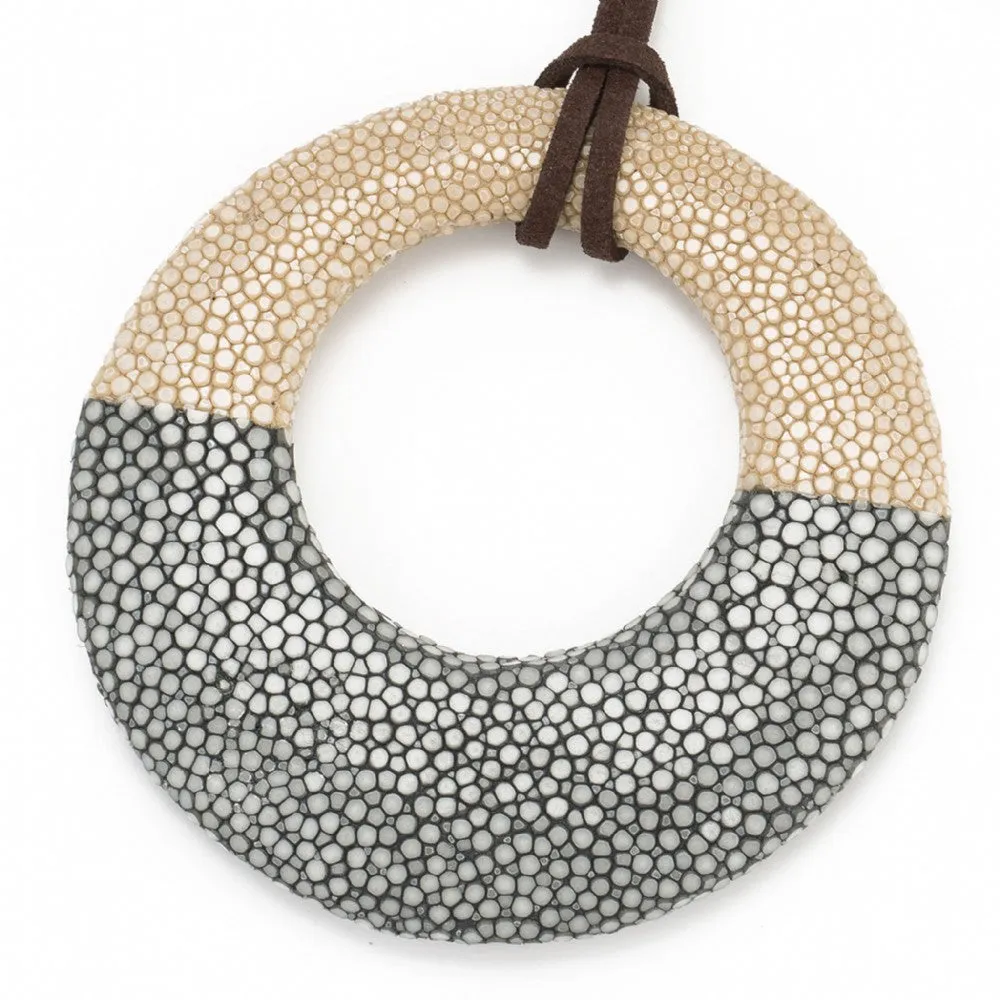 Shagreen Circle Pendant