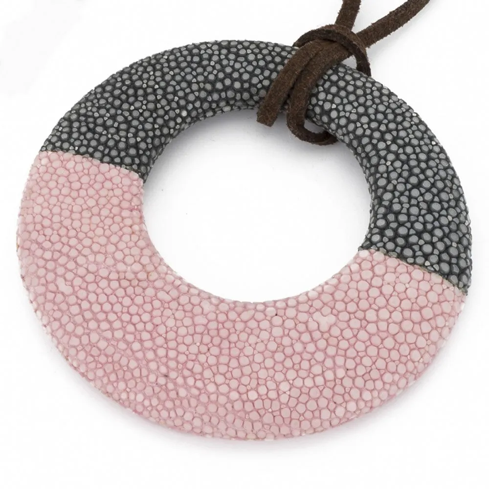 Shagreen Circle Pendant