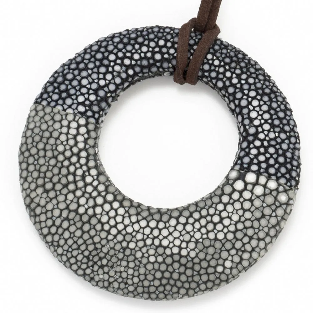 Shagreen Circle Pendant