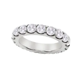 Shared Prong Round Diamond Eternity Wedding Band 3.8