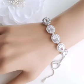 Silver and Crystal Bracelet for Weddings- Emily