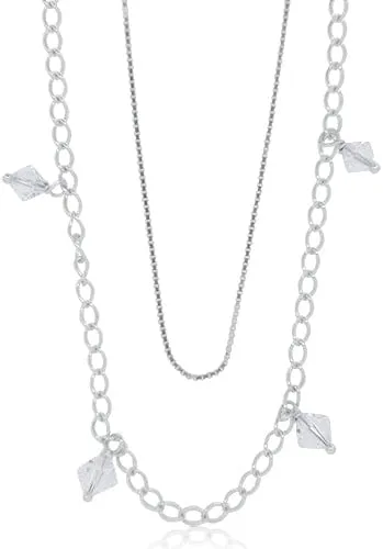 Silver Necklace with CZ - NZ024