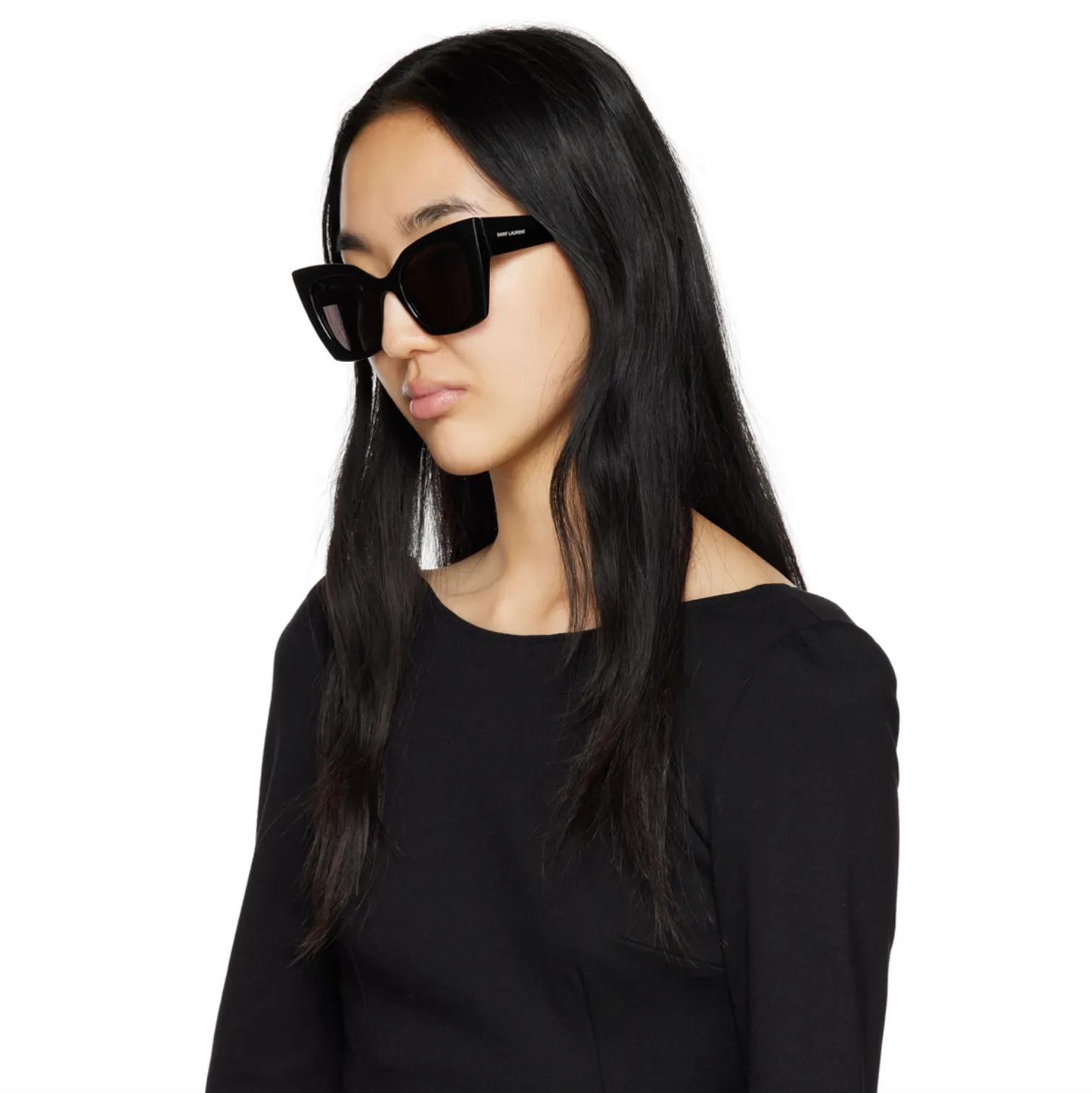 SL 552 CAT EYE ACETATE-FRAME SUNGLASSES - BLACK