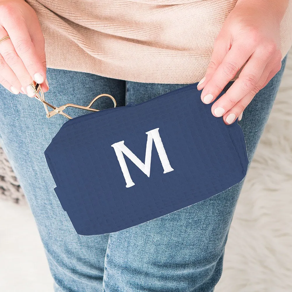 Small Monogrammed Cosmetic Bag - 3 Colors