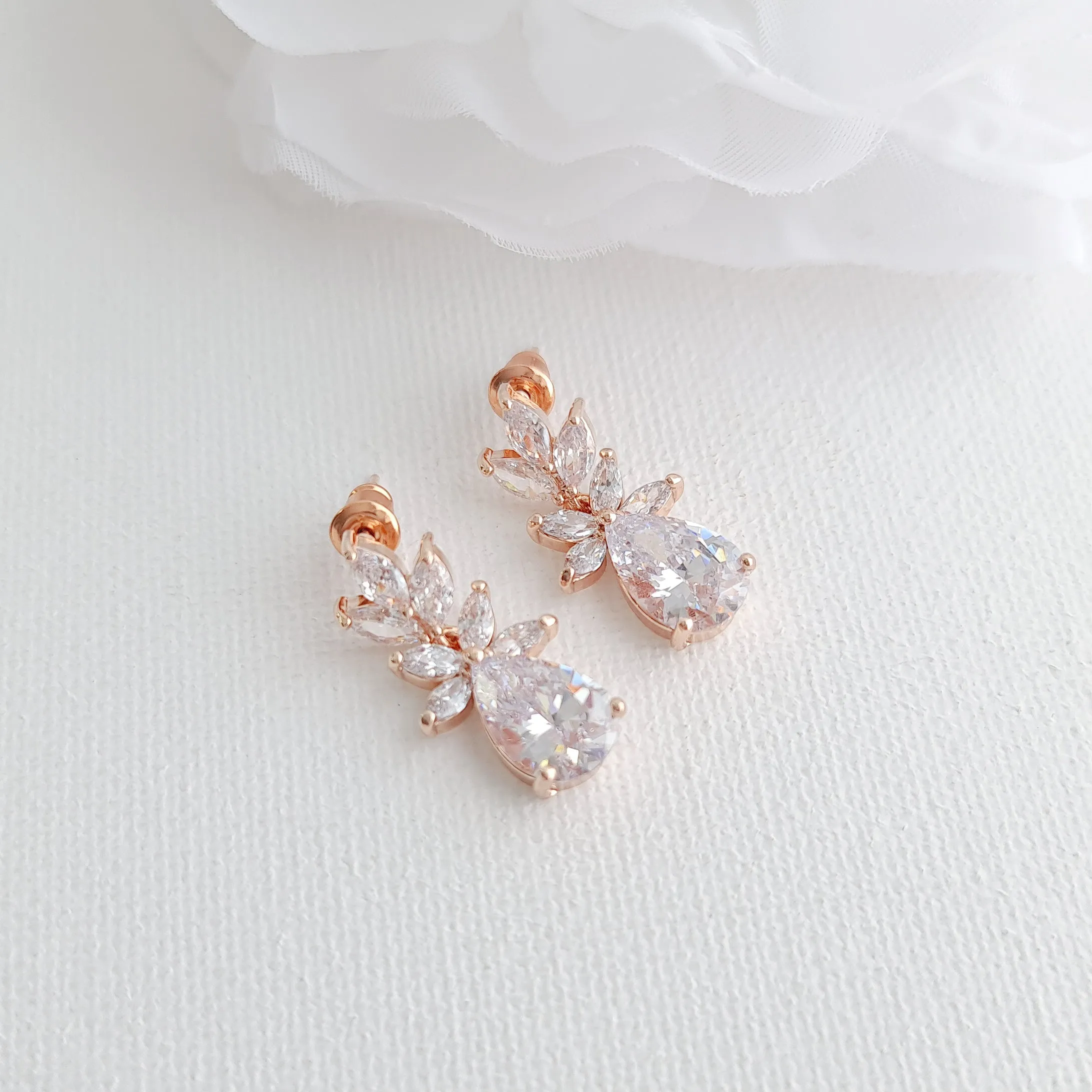 Small Rose Gold Earrings-Stella