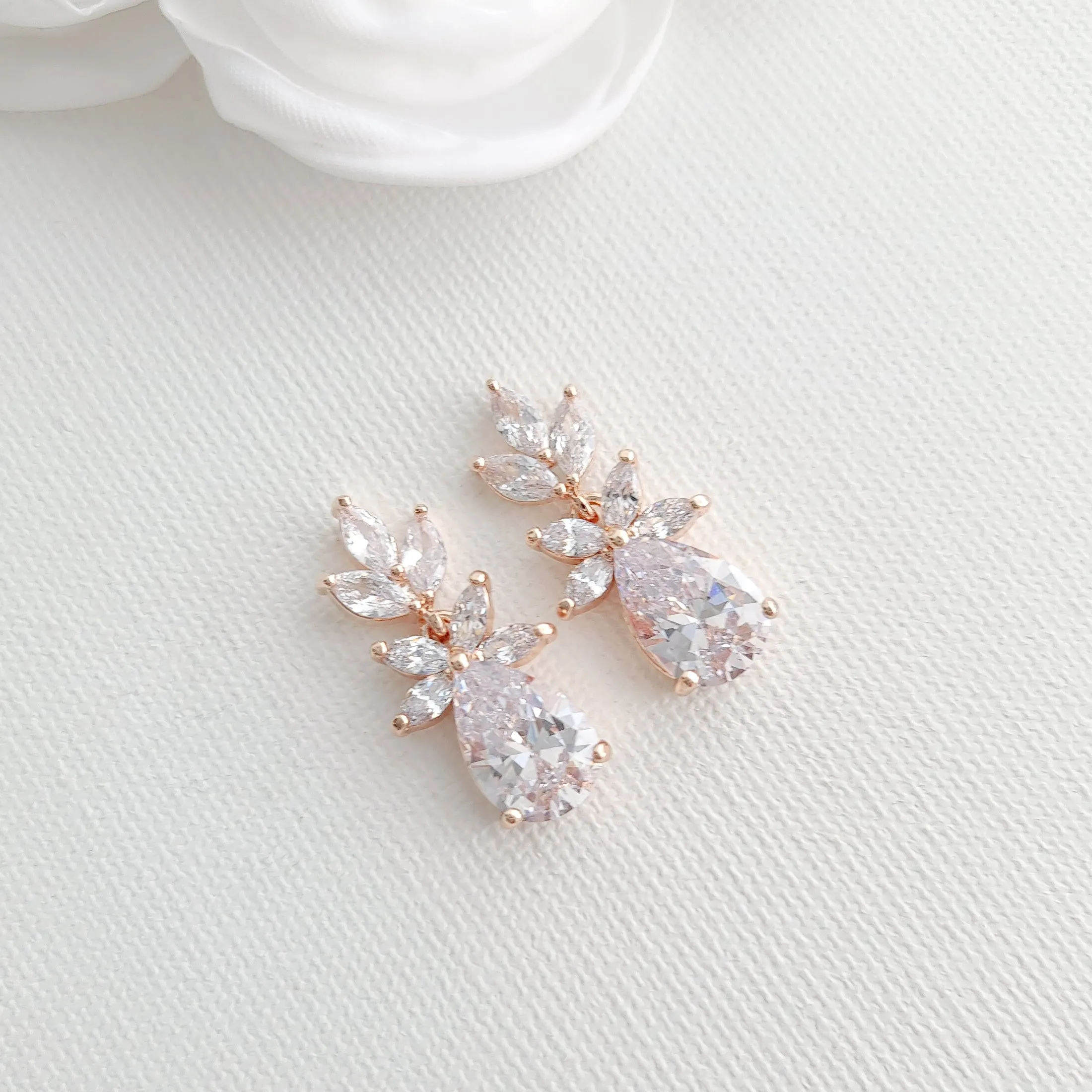 Small Rose Gold Earrings-Stella