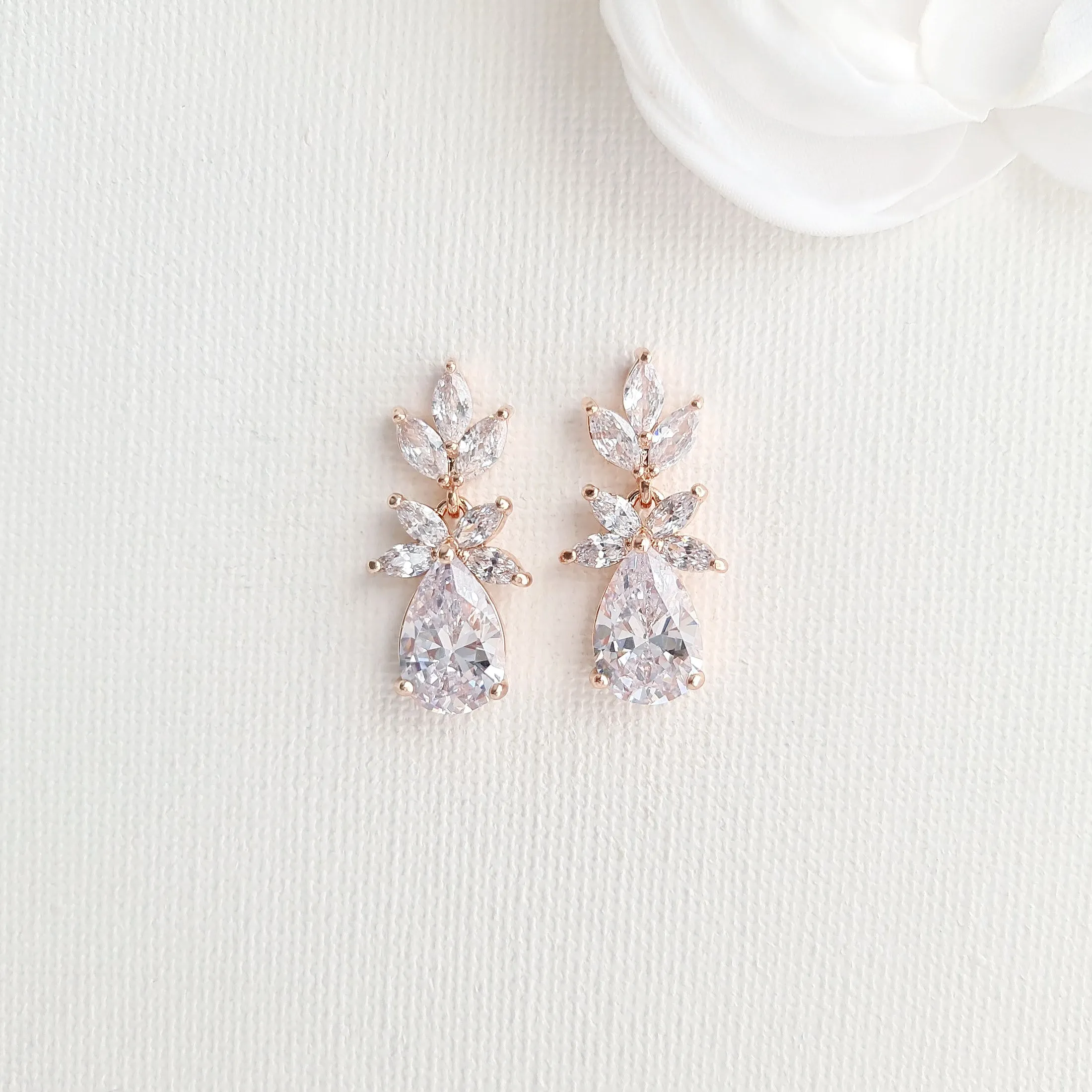 Small Rose Gold Earrings-Stella