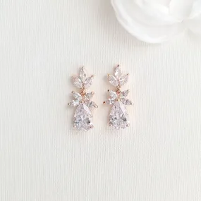 Small Rose Gold Earrings-Stella