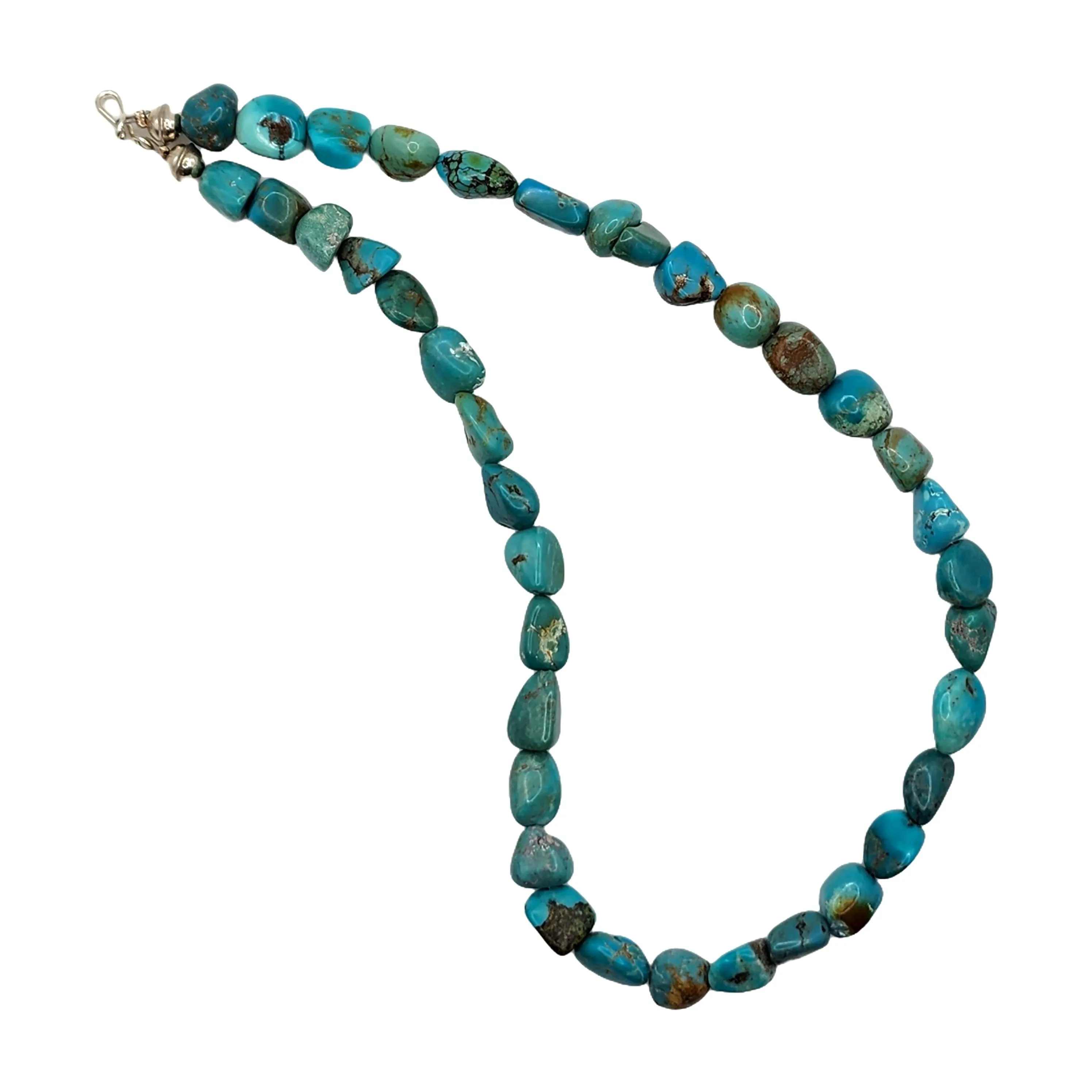 Smooth Turquoise Nugget Necklace - 17.75