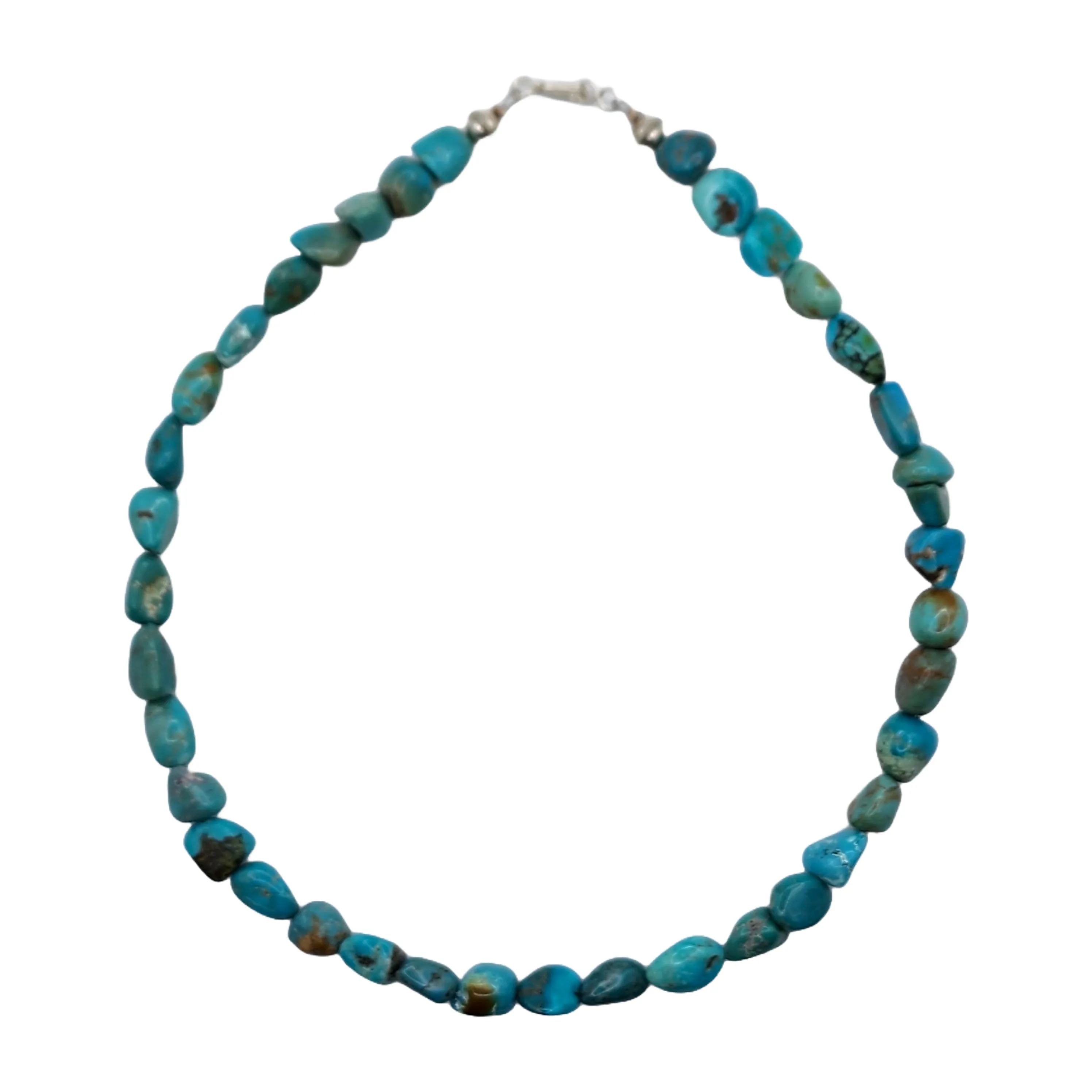 Smooth Turquoise Nugget Necklace - 17.75