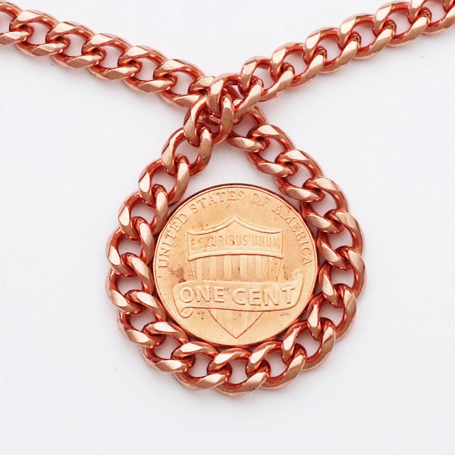 Solid Copper Necklace Chain Medium 5mm Cuban Curb Chain Necklace NC72 Pure Copper Curb Curb Chain Necklace 24 Inch Chain