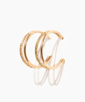 Sparkle Double Hoops